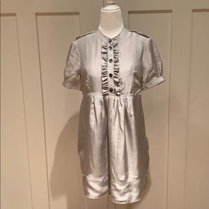 NWOT BURBERRY LONDON SILK RUFFLE TRIM MINI DRESS